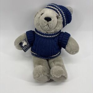 Vintage Carousel By Guy Plush Teddy Bear blue sweater hat 1985 Rare Winter Bear